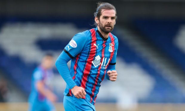 Inverness' Cillian Sheridan making his debut against Airdrieonians. Image: SNS.