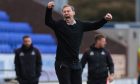 Inverness manager Duncan Ferguson celebrates his team's 1-0 victory against Airdrieonians. Image: SNS.