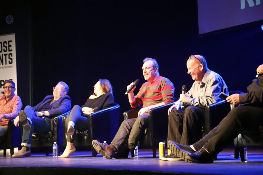 The Still Game cast share a laugh on stage during People Huv Tae Know at Eden Court in Inverness.