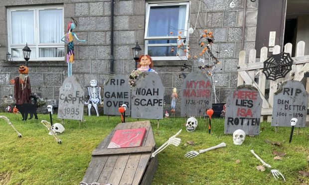 A house in Aberdeen all decorated for Halloween.