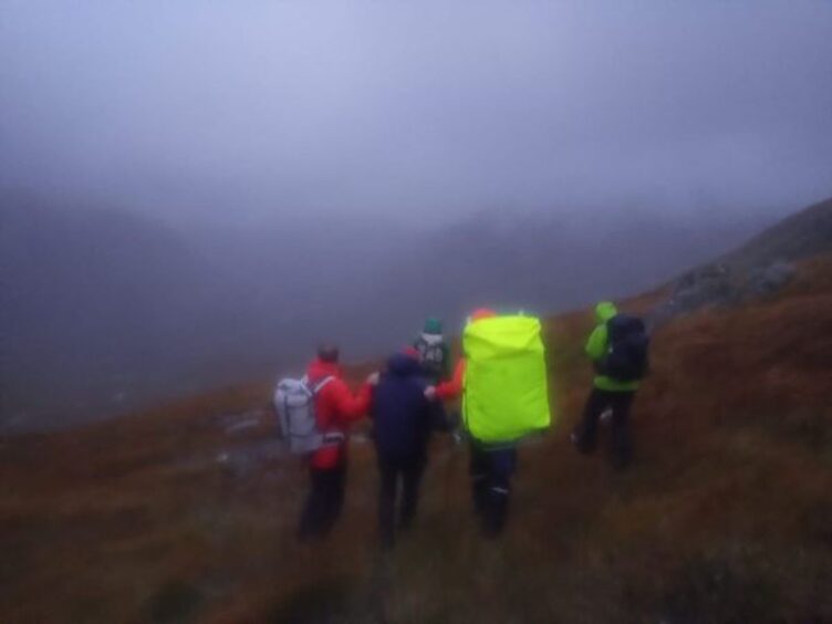 Glencoe and Oban mountain rescue teams searched the hillside after a distress flare was seen by police. 