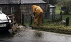 Jim Moir was out clearing flood water from roads in Dunnecht.