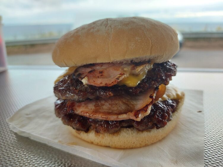 A double bacon cheeseburger from One Pot Stop Food Bar