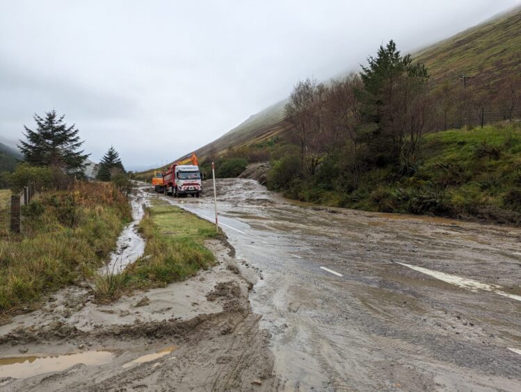 Flooding clean-up underway at A83 Butter Bridge/Glen Kinglas.