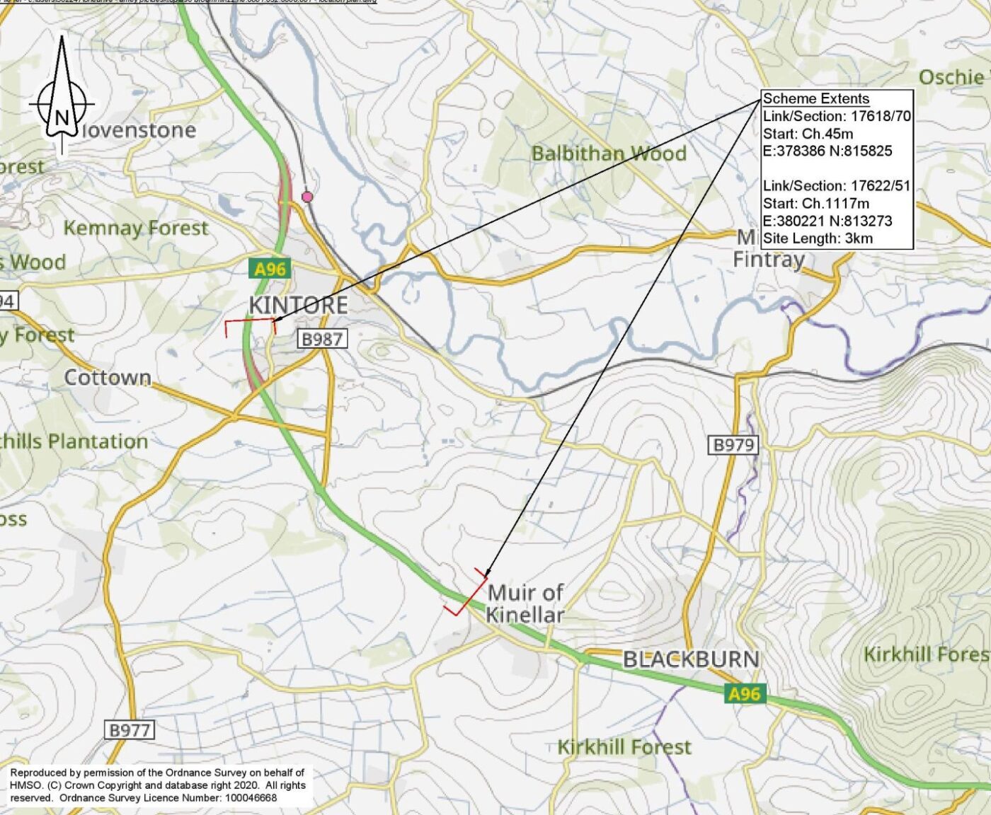 A96 Kintore roadworks planned for two months
