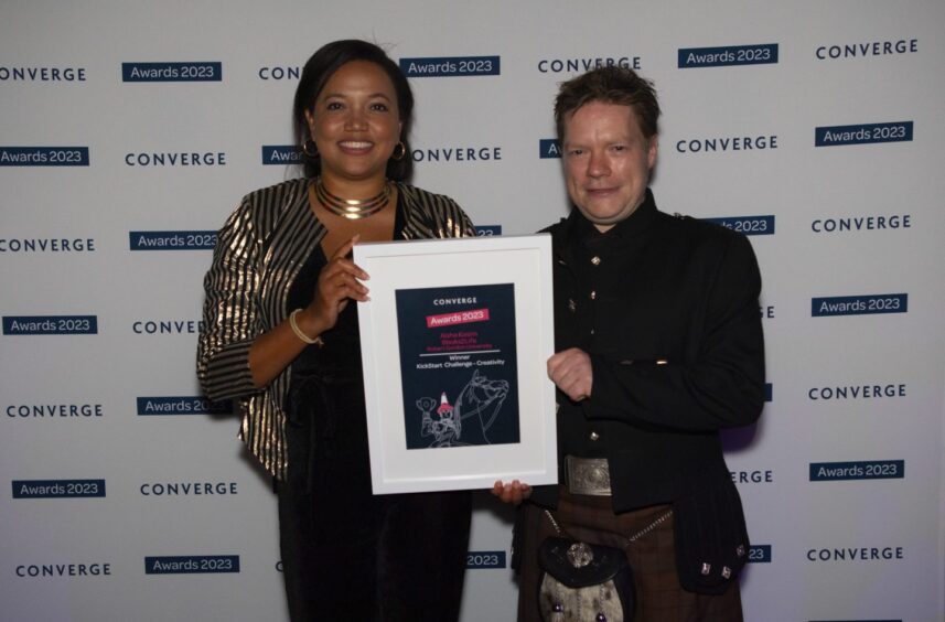 Aisha Kasim and John Isaacs, of RGU, were among the winners at the recent Converge Awards.