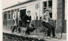 1980: Lesley Glass, Michael McCutcheon and Dawn Coutts, with some bikes from the early 1900s, all to be exhibited in the new Grampian Transport Museum. Image: DC Thomson