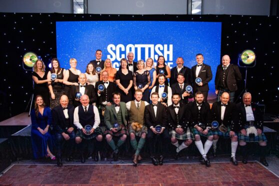 All the winners line up together in Glasgow.
