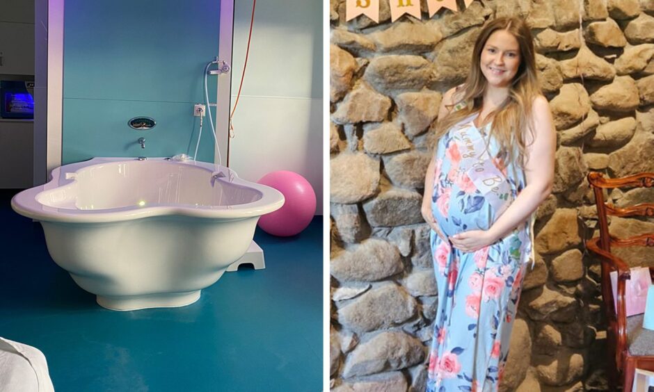 Becca Craig was unable to use an NHS birthing pool for her labour last month. Image: Becca Craig/NHS Grampian