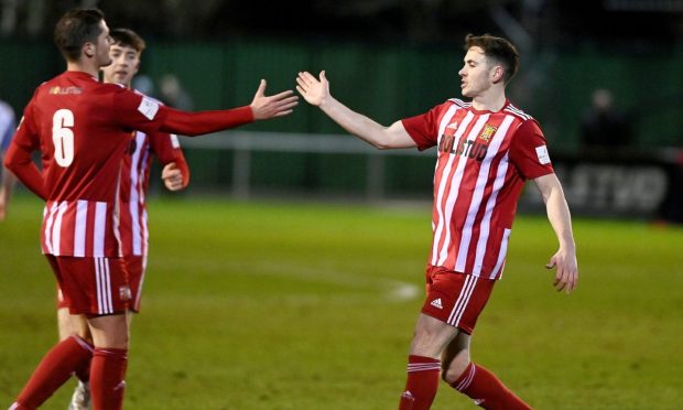 Formartine United's Paul Campbell, right. Image: DC Thomson.