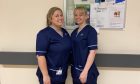Charlotte and Dawn pose as new midwifes at Dr Gray's hospital.