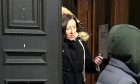 Cher Macrae leaves Aberdeen Sheriff Court.