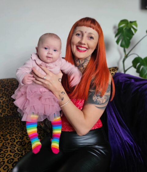 Cheryl Buchan with her baby daughter Mimi