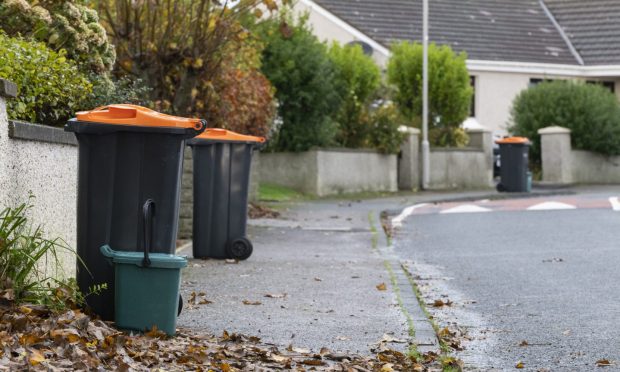 Bins will likely remain uncollected until the next collection date for many in Aberdeenshire. Image: Aberdeenshire Council.