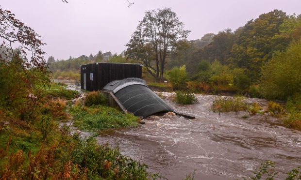 Aberdeen Community Energy site surrounded by water on the River Don. Image: Darrell Benns/DC Thomson