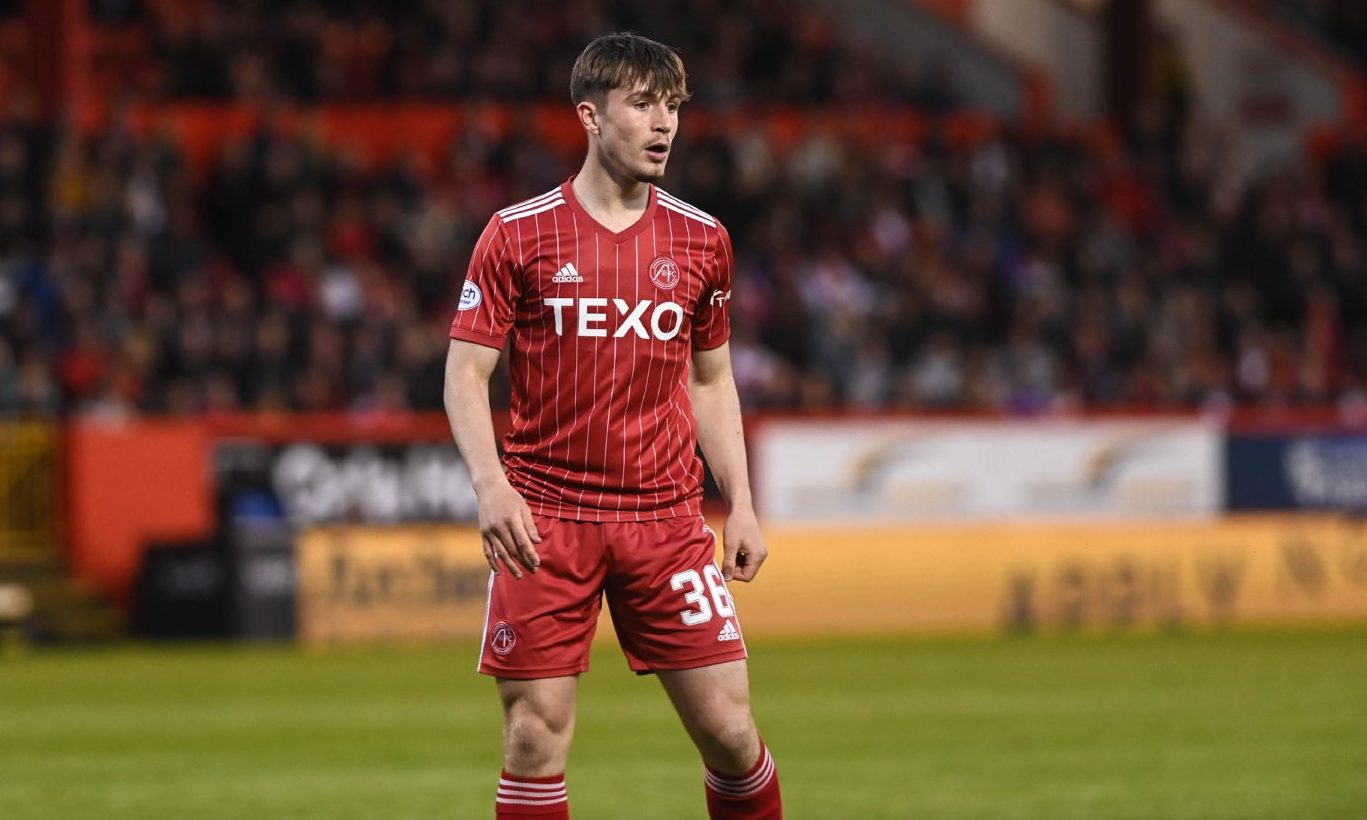 Alfie Bavidge on the pitch for Aberdeen