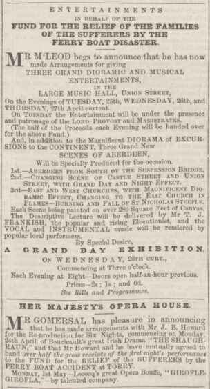 Article detailing a fundraising event for the ferry fund. Source: British Newspaper Archive.