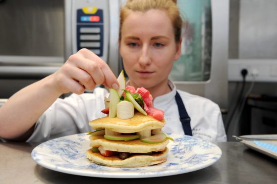 Then Craftsman Company, chef Evelina Stripeikyte making pancakes in 2019. Image: Kenny Elrick.