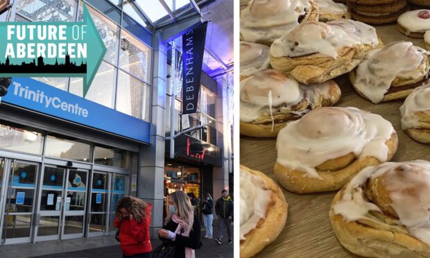 Shot 'n' Roll will open in Aberdeen's Trinity Centre later this month. Vegan Bay Baker has baked up a new, exclusive cinnamon roll recipe for the pink, punk brand. Image: DC Thomson