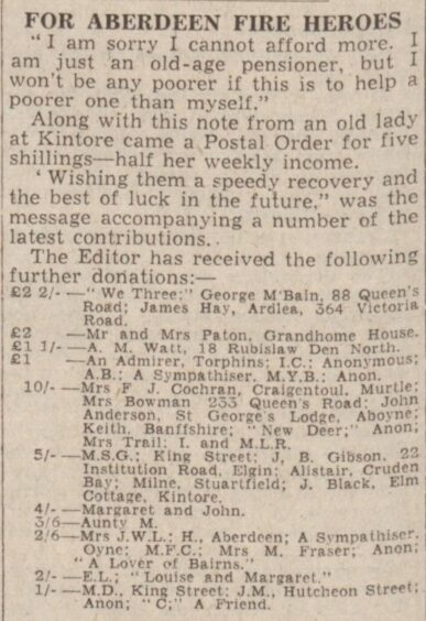 Continued support for the fire heroes fund. Source: The British Newspaper Archive.