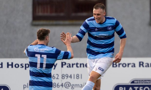 Lachie MacLeod, right, hopes Banks o' Dee will be celebrating again after this weekend's Scottish Cup tie against Dumbarton