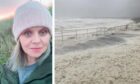 Headhsot of Lindsay Bruce and her image of sea foam at Aberdeen beach