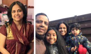 Dr Glory Valthaty and her family.