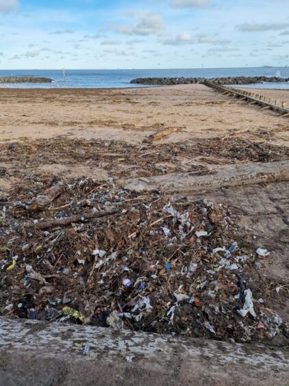 Debris at Aberdeen beach.