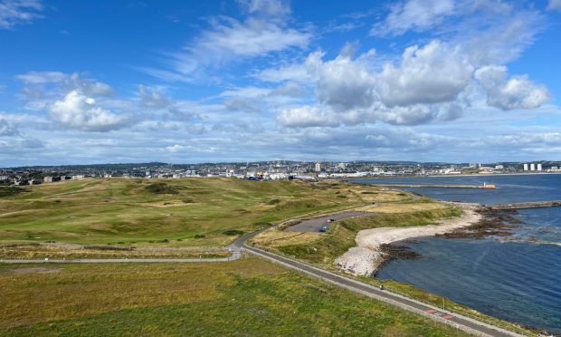 The view from the top of Girdle Ness Lighthouse in Aberdeen.