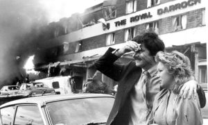 Survivors Reo Stakis manager John McFall and public relations officer Linda Young photographed by Aberdeen Journals photographer Doug Carnegie, who was one of the first people on the scene of the Royal Darroch disaster. He won awards for his photographs from the scene. Image: DC Thomson