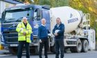 Recycl8 chief executive Mark Gillespie with technical consultant  Jim Young and Breedon commercial manager Craig Godsman. Image: Recycl8.