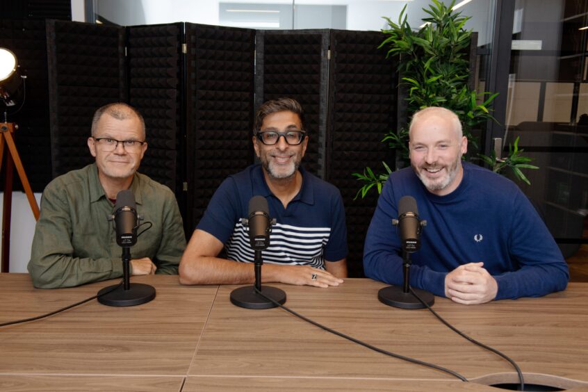 Dom Holland, Sanjeev Kohli and Steve Beedie sitting next to each other.