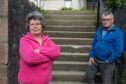 Family fear broken steps and handrail could lead to someone's death in Banchory. Pictured are Dorothy and George Cruickshank.