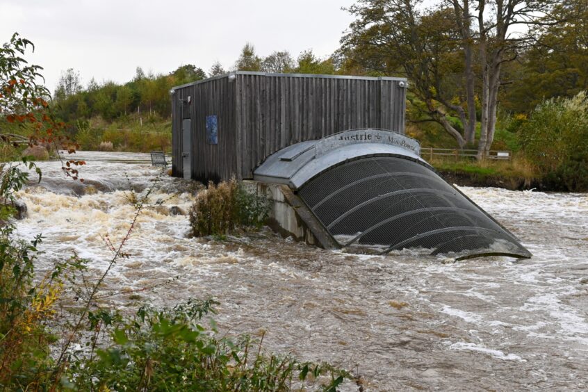 Aberdeen Community Energy site surrounded by water on the River Don. 