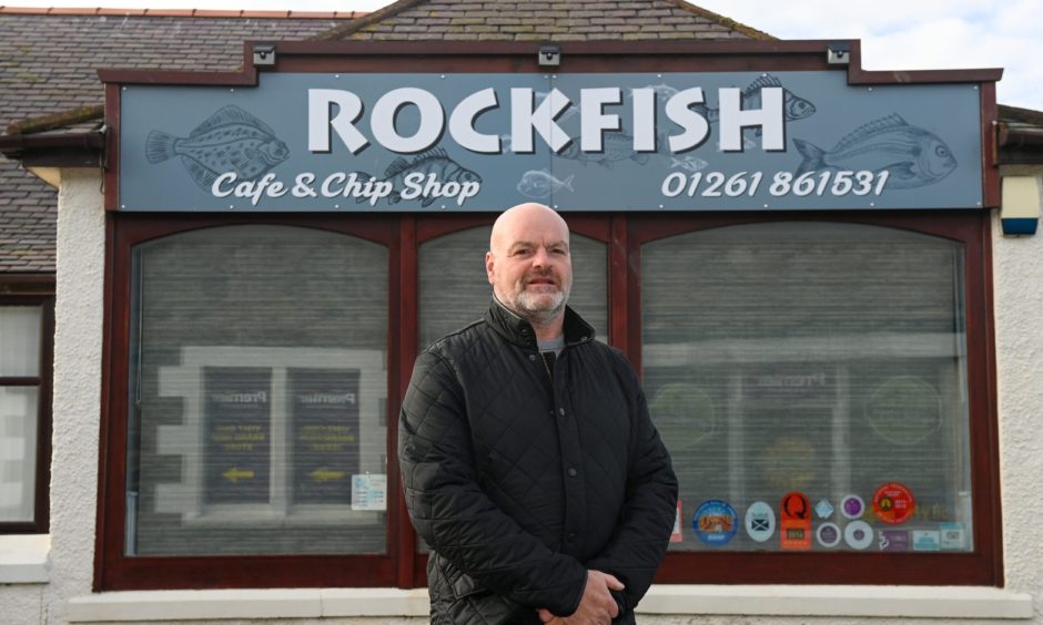 Scott Robertson outside Rockfish fish and chip shop