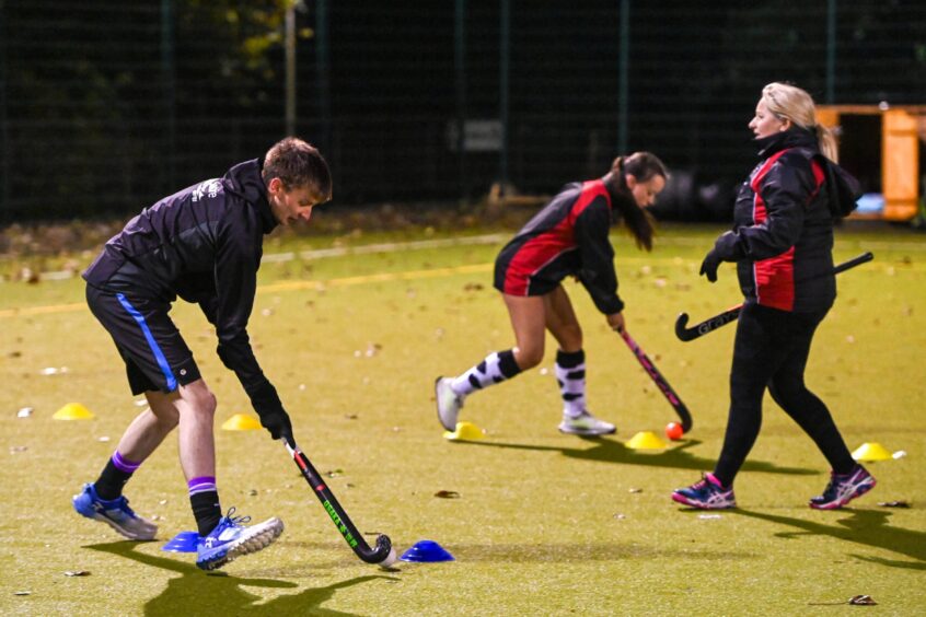 Members of Ellon Hockey Club at a recent training session at The Meadows.