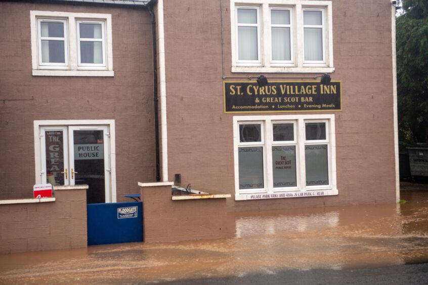 St Cyrus Village Inn in Montrose had to deal with the excess waterflow.