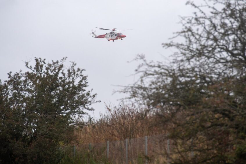 Helicopter spotted over Marykirk hunting for missing man.
