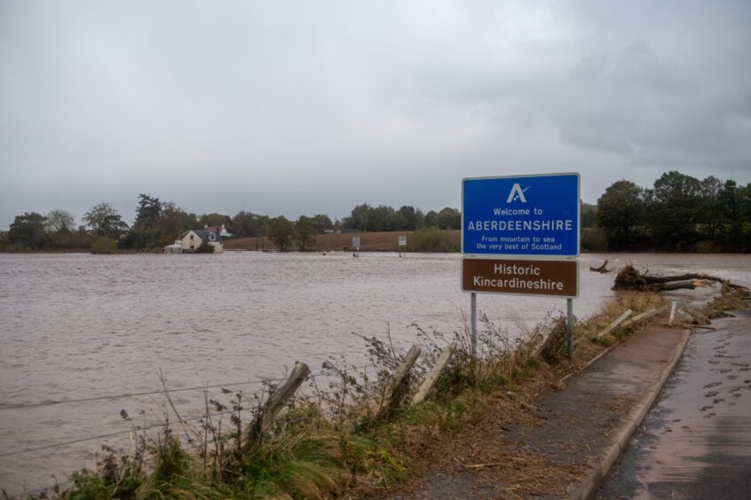 Flooding at Marykirk, Aberdeenshire. 
