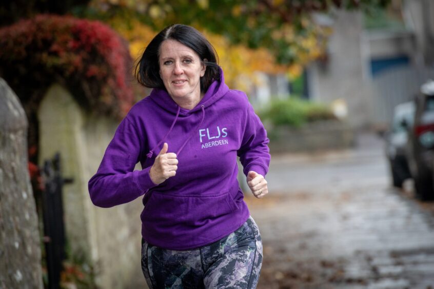 Aberdeen gran Linda Dawson, who has now completed her first marathon.
