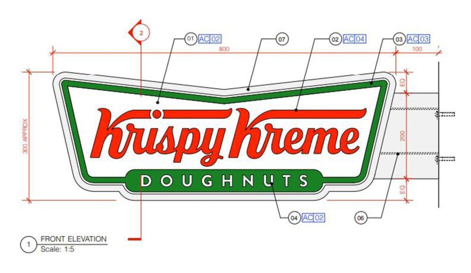Proposed Krispy Kreme sign to go outside the Inverness store.