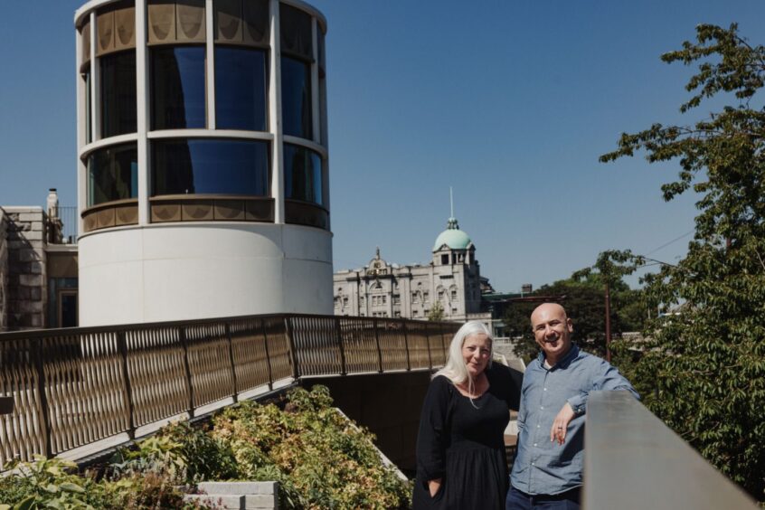 SugarBird Wines founders Ruth and Alex Grahame outside Burns Pavilion in UTG.