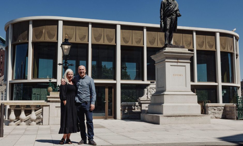 Ruth and Alex Grahame outside Union Terrace Gardens