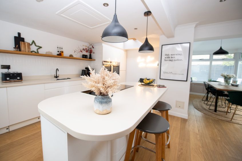 Kitchen with minimalist decor inside the Aberdeen home.