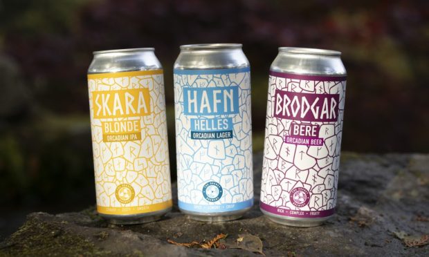 Orkney Brewery's three new beers, posing at Johnston Gardens in Aberdeen. Image: Elin Beattie.