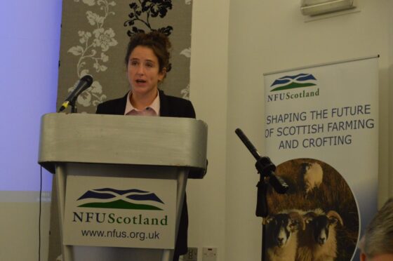 Cabinet Secretary Mairi Gougeon speaking at NFUS autumn conference in Dunfermline.