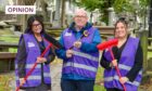 Our Union Street leader Bob Keiller, Janine Gatchalian and Honey Keenan are asking for volunteers to help clean up St Nicholas Cemetery on Union Street. Image: Kenny Elrick/DC Thomson.