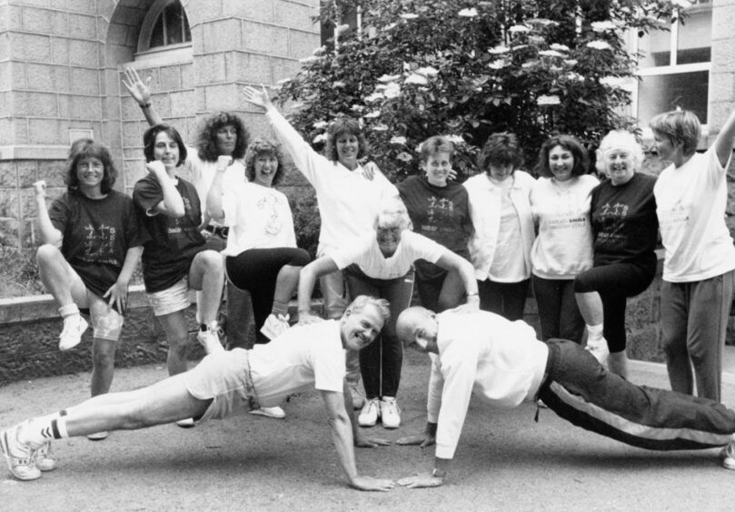 An old photo of the Friskis Aberdeen group in 1982