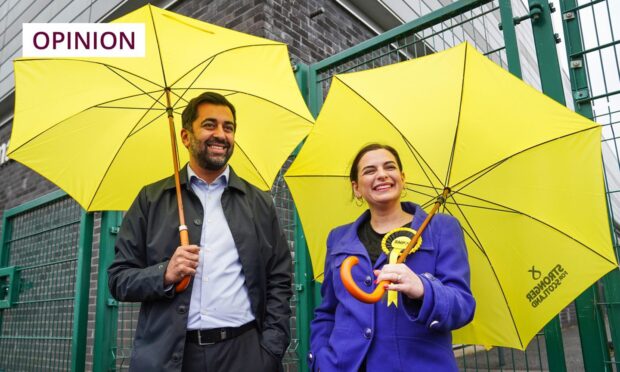 SNP leader Humza Yousaf and SNP candidate Katy Loudon, who was defeated by Labour at the recent Rutherglen and Hamilton West by-election (Image: Jane Barlow/PA Wire)