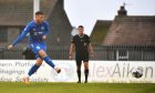 Peterhead forward Rory McAllister converts a penalty in his side's eventual 3-1 Scottish Cup win over Clachncacuddin.